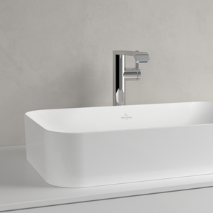 Finion Surface-mounted washbasin, 600 x 350 x 115 mm, White Alpin CeramicPlus, without overflow