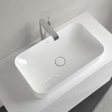 Load image into Gallery viewer, Finion Surface-mounted washbasin, 600 x 350 x 115 mm, White Alpin CeramicPlus, without overflow
