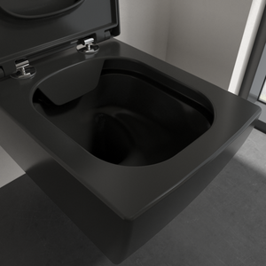 Memento 2.0 Washdown toilet, rimless, wall-mounted, Ebony CeramicPlus