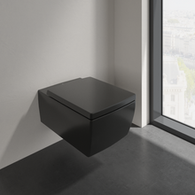 Load image into Gallery viewer, Memento 2.0 Washdown toilet, rimless, wall-mounted, Ebony CeramicPlus
