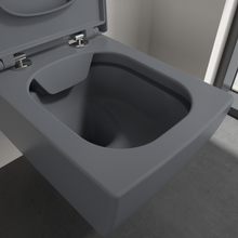 Load image into Gallery viewer, Memento 2.0 Washdown toilet, rimless, wall-mounted, Graphite CeramicPlus
