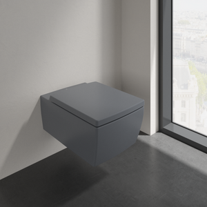 Memento 2.0 Washdown toilet, rimless, wall-mounted, Graphite CeramicPlus