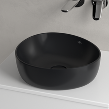 Load image into Gallery viewer, Antao Surface-mounted washbasin, 400 x 395 x 146 mm, Pure Black CeramicPlus, without overflow
