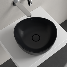 Load image into Gallery viewer, Antao Surface-mounted washbasin, 400 x 395 x 146 mm, Pure Black CeramicPlus, without overflow
