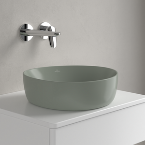 Antao Surface-mounted washbasin, 400 x 395 x 146 mm, Morning Green CeramicPlus, without overflow