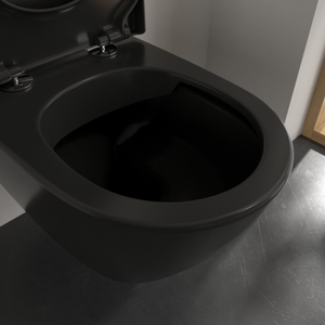 Subway 2.0 Washdown toilet, rimless, wall-mounted, Ebony CeramicPlus
