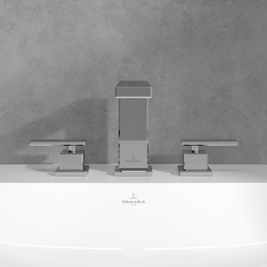 Mettlach Three-hole basin mixer without waste, Chrome