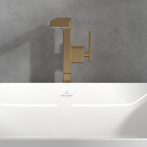 Mettlach Tall single-lever basin mixer without waste, Brushed Gold