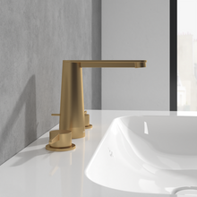 Load image into Gallery viewer, Conum Three-hole basin mixer with draw bar outlet fitting, Brushed Gold
