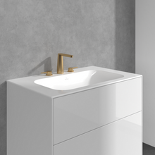 Load image into Gallery viewer, Conum Three-hole basin mixer with draw bar outlet fitting, Brushed Gold
