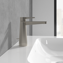 Load image into Gallery viewer, Conum Single-lever basin mixer with draw bar outlet fitting, Brushed Nickel Matt
