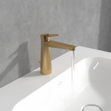 Load image into Gallery viewer, Conum Single-lever basin mixer with draw bar outlet fitting, Brushed Gold
