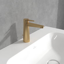 Load image into Gallery viewer, Conum Single-lever basin mixer with draw bar outlet fitting, Brushed Gold
