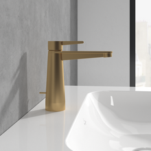 Load image into Gallery viewer, Conum Single-lever basin mixer with draw bar outlet fitting, Brushed Gold
