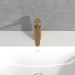 Conum Single-lever basin mixer with draw bar outlet fitting, Brushed Gold