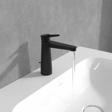 Load image into Gallery viewer, Conum Single-lever basin mixer with draw bar outlet fitting, Matt Black
