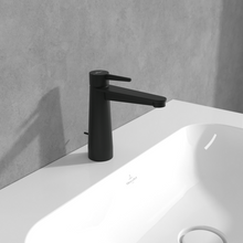 Load image into Gallery viewer, Conum Single-lever basin mixer with draw bar outlet fitting, Matt Black
