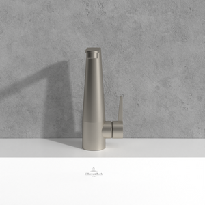 Conum Single-lever basin mixer with push-open waste, Brushed Nickel Matt