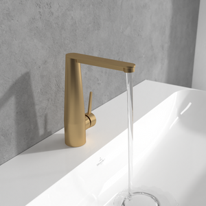 Conum Single-lever basin mixer with push-open waste, Brushed Gold
