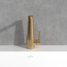 Load image into Gallery viewer, Conum Single-lever basin mixer with push-open waste, Brushed Gold
