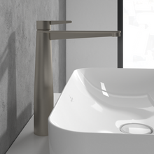 Load image into Gallery viewer, Conum Tall single-lever basin mixer with push-open waste, Brushed Nickel Matt
