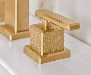 Mettlach Three-hole basin mixer without waste, Brushed Gold