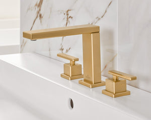 Mettlach Three-hole basin mixer without waste, Brushed Gold