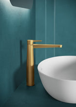 Load image into Gallery viewer, Conum Tall single-lever basin mixer with push-open waste, Brushed Gold
