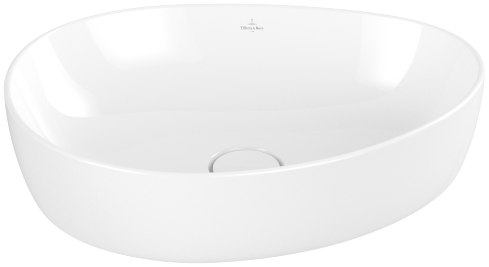 Antao Surface-mounted washbasin, 510 x 400 x 146 mm, White Alpin CeramicPlus, without overflow
