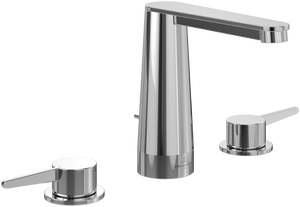 Conum Three-hole basin mixer with draw bar outlet fitting, Chrome