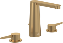 Load image into Gallery viewer, Conum Three-hole basin mixer with draw bar outlet fitting, Brushed Gold
