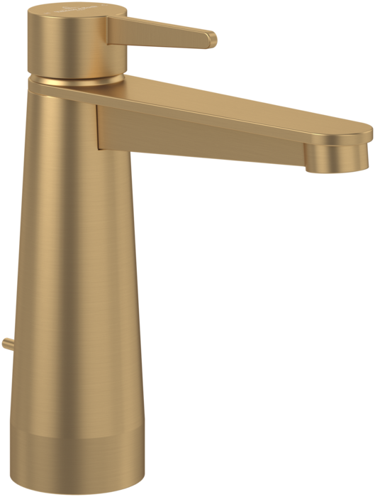 Conum Single-lever basin mixer with draw bar outlet fitting, Brushed Gold