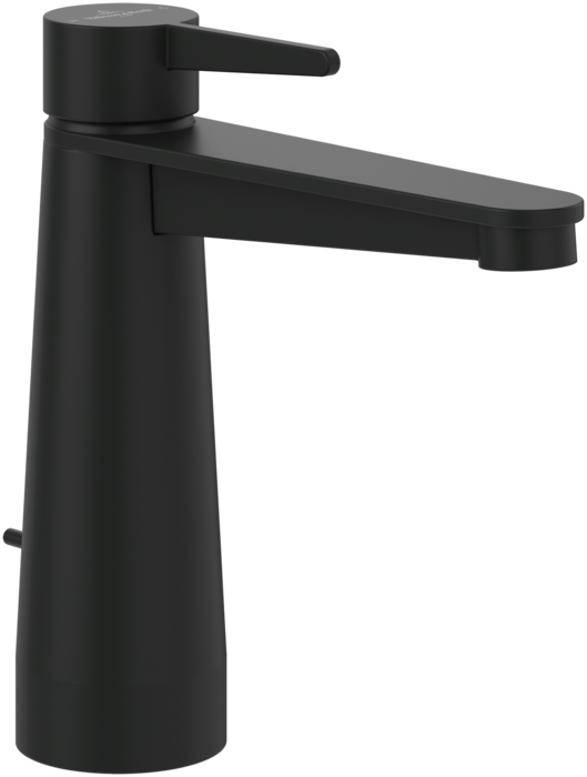 Conum Single-lever basin mixer with draw bar outlet fitting, Matt Black