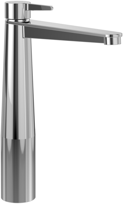 Conum Tall single-lever basin mixer with push-open waste, Chrome