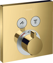 Load image into Gallery viewer, ShowerSelect Thermostat for concealed installation for 2 functions Polished Gold Optic
