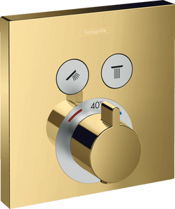 ShowerSelect Thermostat for concealed installation for 2 functions Polished Gold Optic